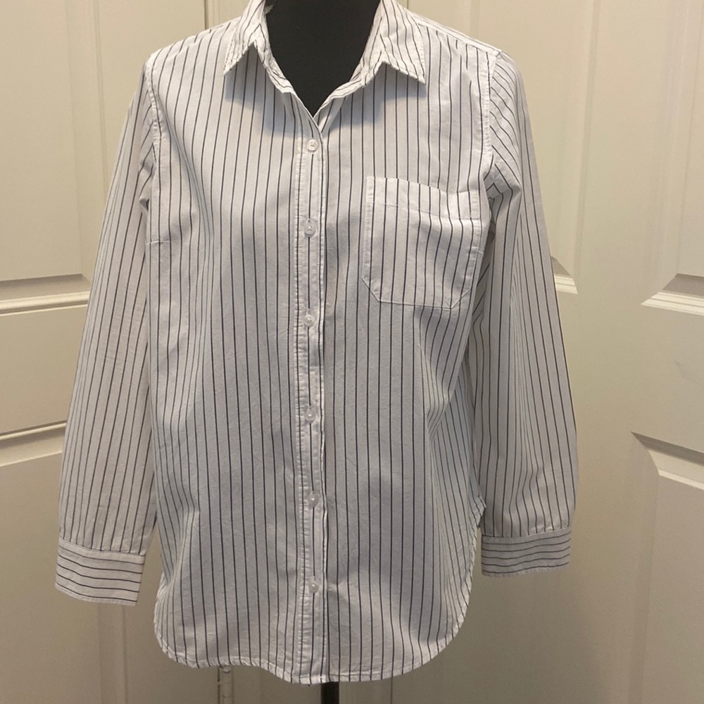 Old Navy - Striped Button Down With Spread Color - image 1